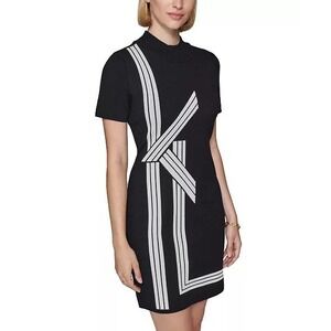 KARL LAGERFELD PARIS Women's KL-Striped Sweater‎ Dress S
